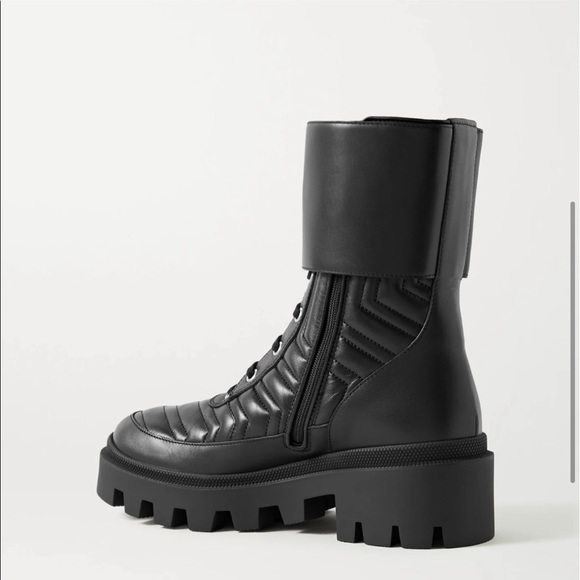 Gucci FRANCES Matelasse’ Combat Lug Boot 38.5 8 8.5 💚♥️ - Picture 12 of 16